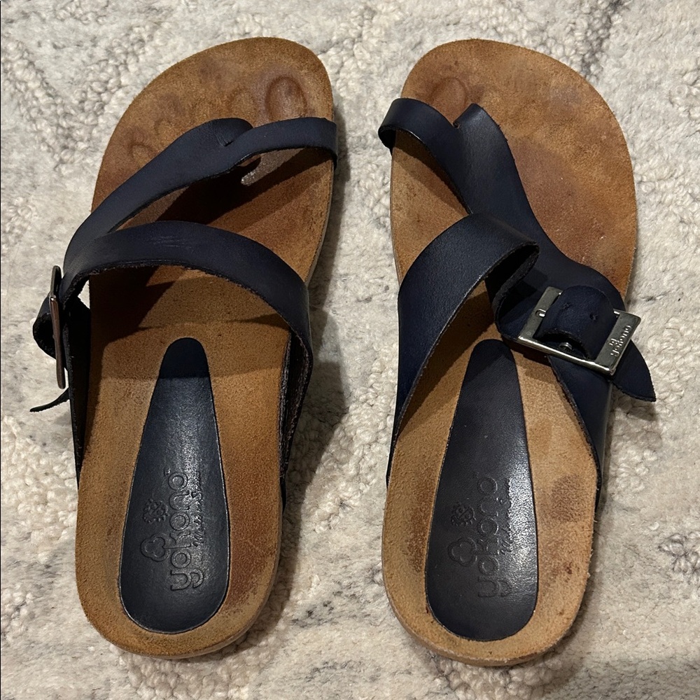 Black Leather Sandals with Buckle